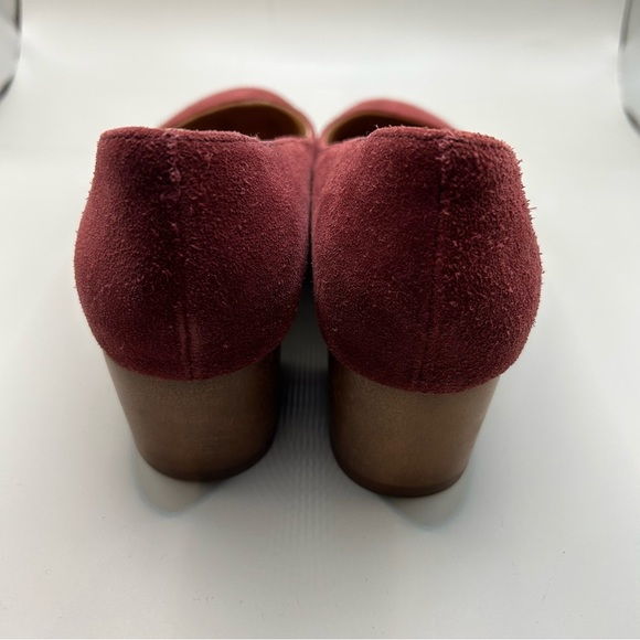Madewell Ella Suede Pumps Size 6.5 but fits a bit larger so 7 W Burgundy GUC - Picture 3 of 10